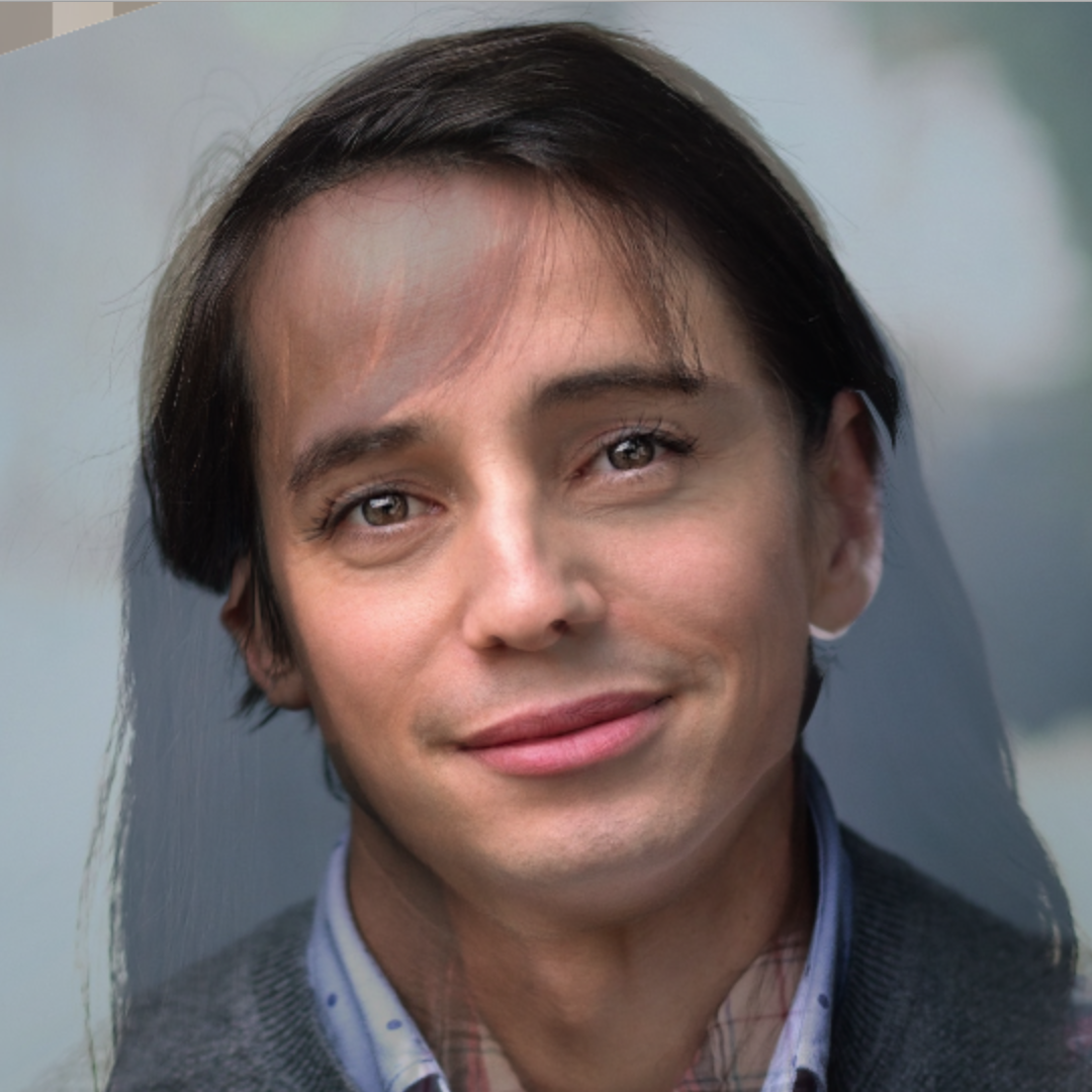 Morphing of a man into a woman