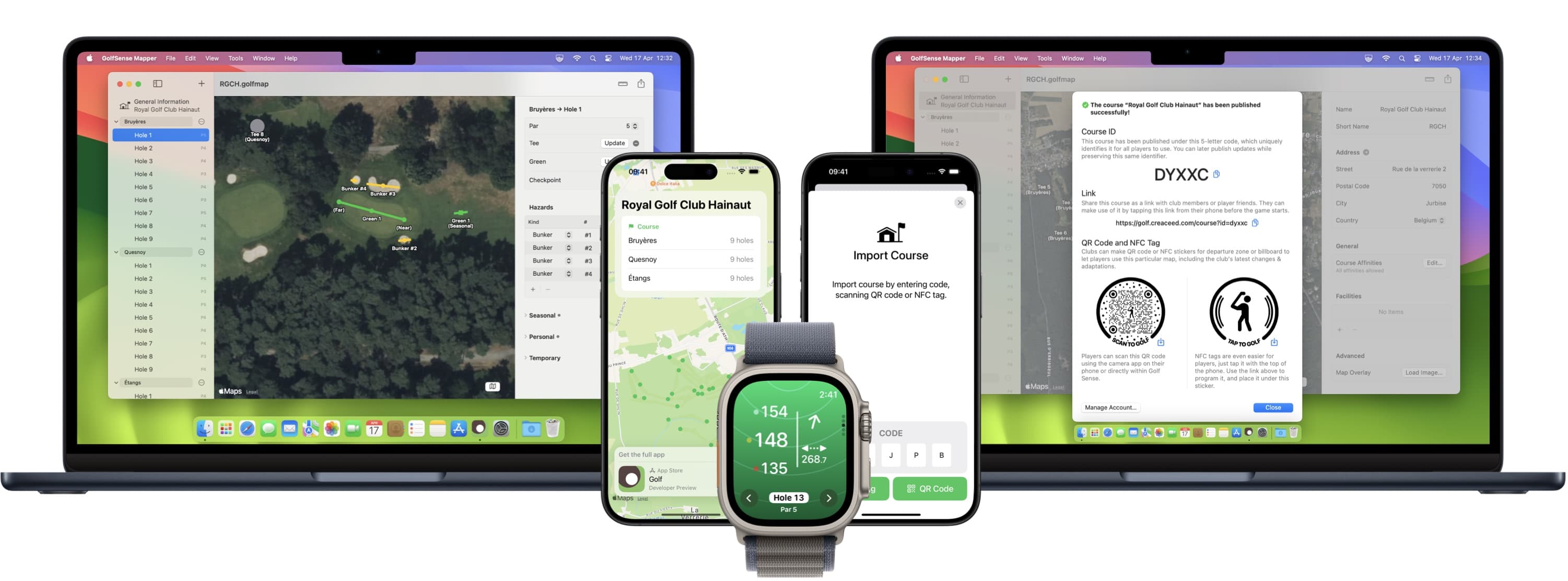 Listing of main technologies used in Golf Quartz.